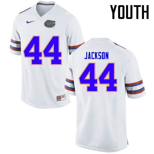 Youth NCAA Florida Gators Rayshad Jackson #44 Stitched Authentic Nike White College Football Jersey GWV7265XN